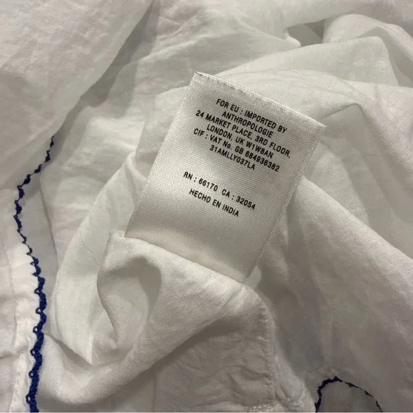 Anthropologie Moulinette Soeurs Embroidered Strapless Lidia linen dress size 2 - Picture 10 of 11